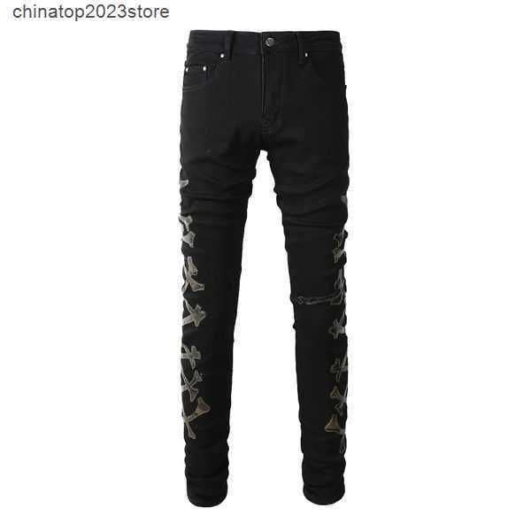 men's jeans 2023 mens designer distressed ripped biker slim fit motorcycle denim for men fashion jean mans pants pour hommes 204e2z, Blue